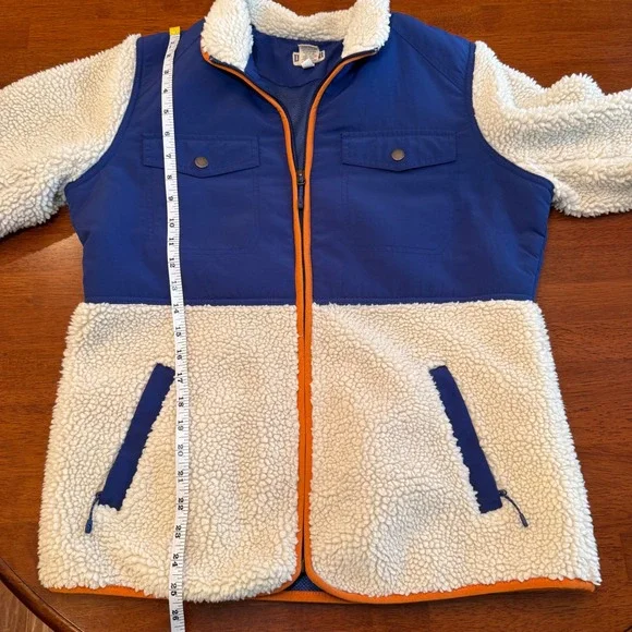 Duluth Women's Sherpa Full Zip Jacket Blue Cream Size Medium - Picture 8 of 9